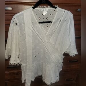 Venus Eyelet Wrap Blouse, Size 12